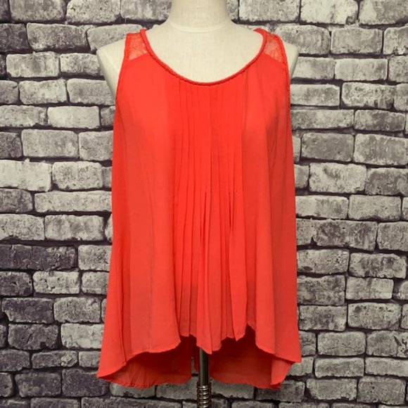 Doe & Rae Tops - Doe & Rae Orange Sleeveless Top Size L